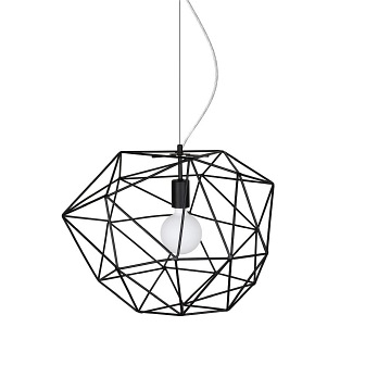 Duża lampa z drutu Diamond czarna 50cm